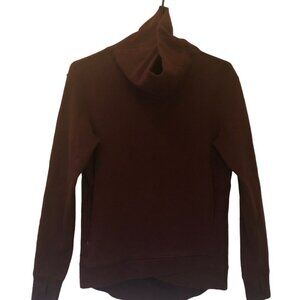 Lululemon dark purple turtleneck sweatshirt w/ zipper kangaroo pocket sz 6
